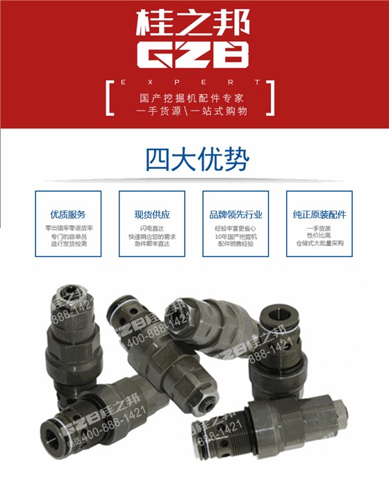 挖掘機旁通溢流閥60075578