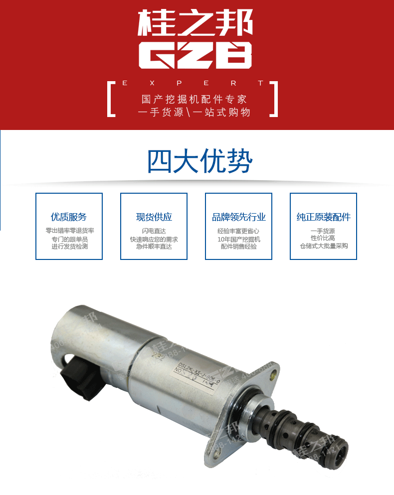 中聯(lián)挖掘機鎖定電磁閥