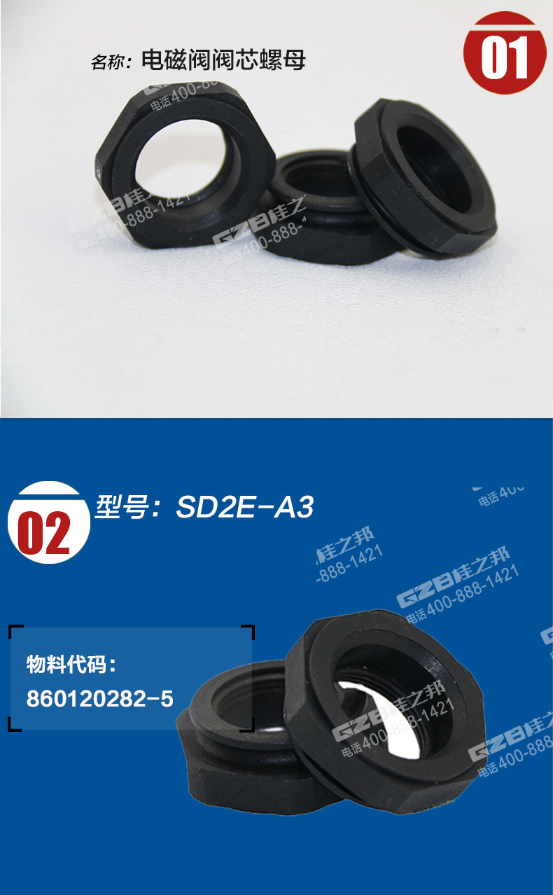 挖掘機(jī)電磁閥閥芯螺母860120282-5